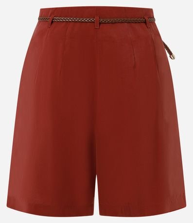 Short Suelto con Cinturón Fino en Rafia 2