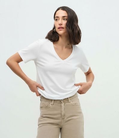 Blusa en Algodón Peruano con Escote V