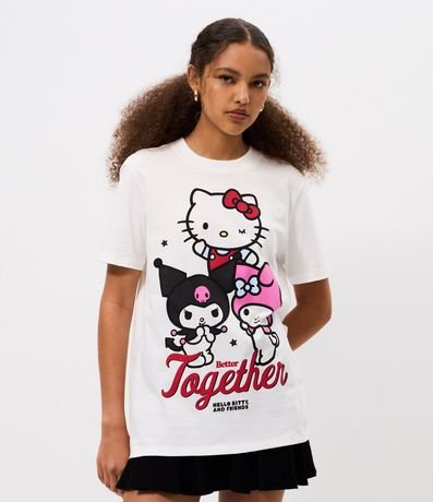 Remera en Algodón con Estampa de Hello Kitty y Amigos