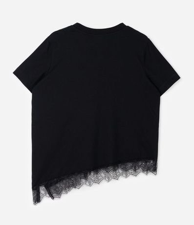 Blusa Manga Corta con Encaje Irregular en el Ruedo Curve & Plus Size 5