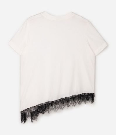 Blusa Manga Corta con Encaje Irregular en el Ruedo Curve & Plus Size 7