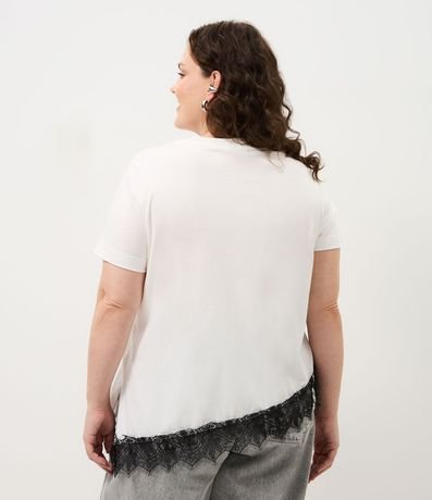 Blusa Manga Corta con Encaje Irregular en el Ruedo Curve & Plus Size 5