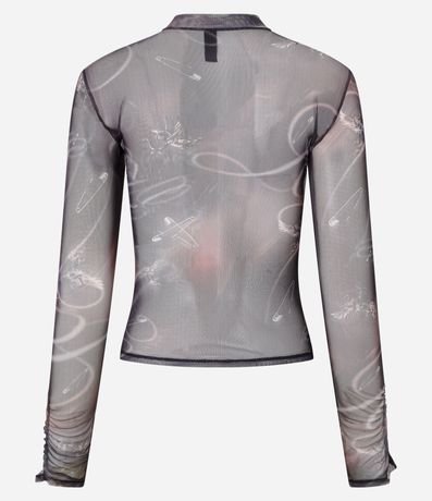 Blusa en Tul con Estampado Abstracto 7