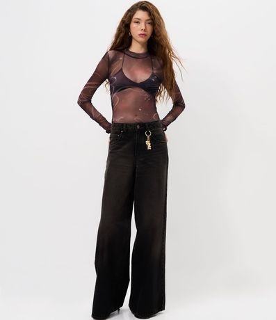 Blusa en Tul con Estampado Abstracto 3