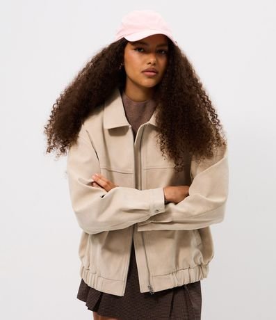 Campera Oversized en PU con Efecto Gamuzado