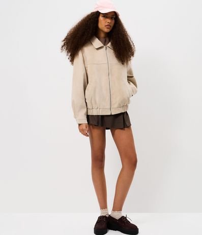 Campera Oversized en PU con Efecto Gamuzado 2