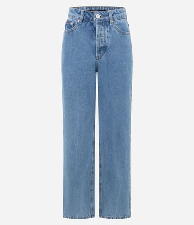 Pantalón Recto Comfort en Jeans con Cintura Alta