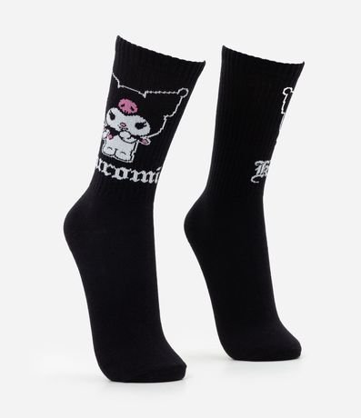 Media Caña Larga con Estampa de Kuromi de Hello Kitty 2