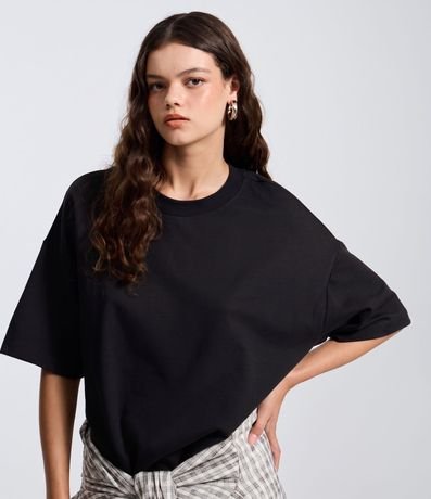 Remera Over Malla con Manga Corta