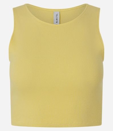 Blusa Cropped sin Mangas en Algodón Acanalado 3