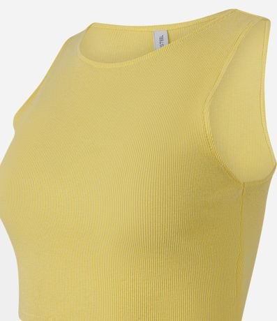 Blusa Cropped sin Mangas en Algodón Acanalado 4
