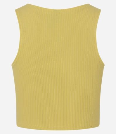 Blusa Cropped sin Mangas en Algodón Acanalado 5