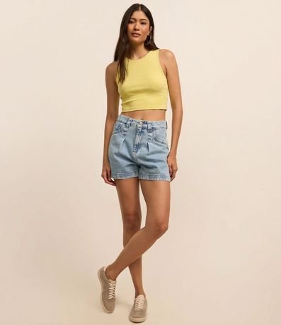 Blusa Cropped sin Mangas en Algodón Acanalado 2
