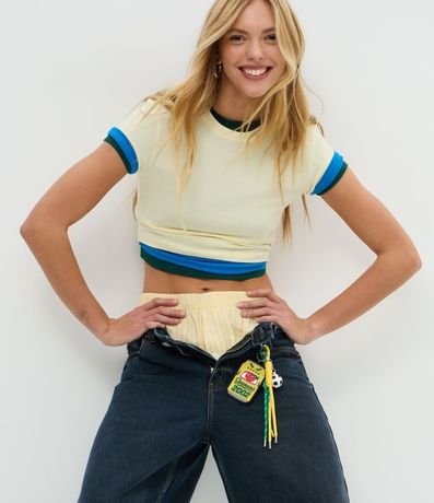 Blusa Cropped Manga Corta en Cotton 2