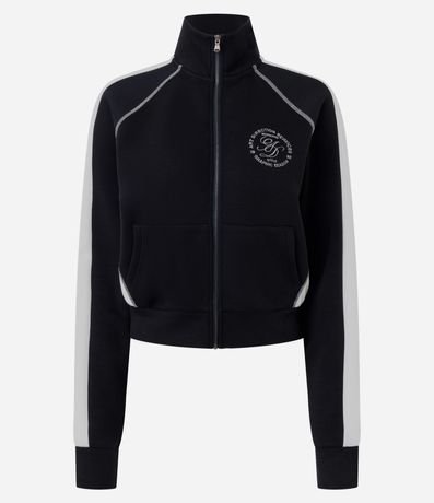 Campera en Malla con Cremallera y Detalles Contrastantes 5