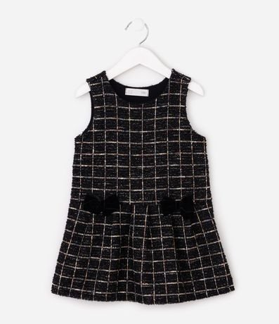 Vestido Evasê Infantil en Tweed con Moñitas Aplicados – Talle 1 a 6 años 2