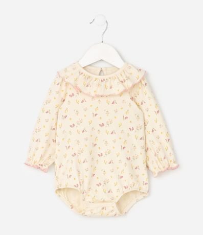 Body Infantil con Cuello Muñeca y Estampa Floral – Talle 0 a 18 Meses 2