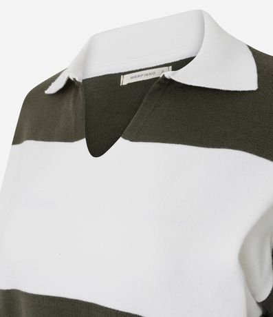 Suéter Regular en Punto con Estampado Rayado 6
