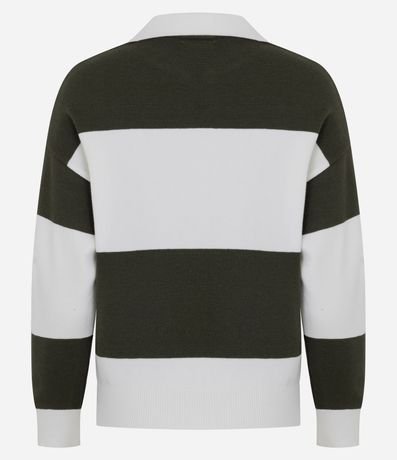 Suéter Regular en Punto con Estampado Rayado 7