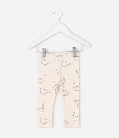 Pantalón Infantil en Rib con Estampado Dino Outline – Talle 0 a 18 Meses 2
