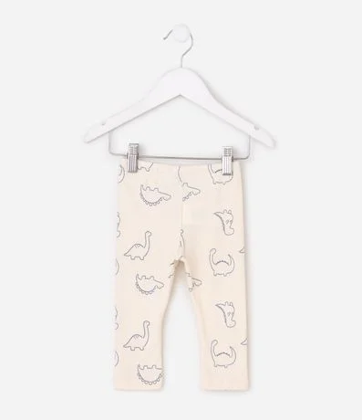 Pantalón Infantil en Rib con Estampado Dino Outline – Talle 0 a 18 Meses 3