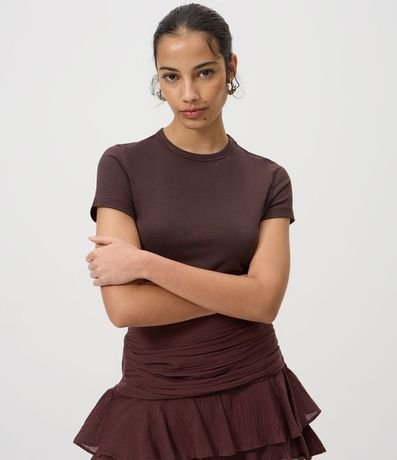 Blusa Básica en Algodón Peruano con Mangas Cortas