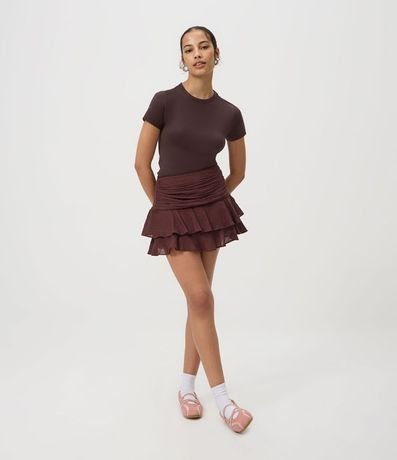 Blusa Básica en Algodón Peruano con Mangas Cortas 2