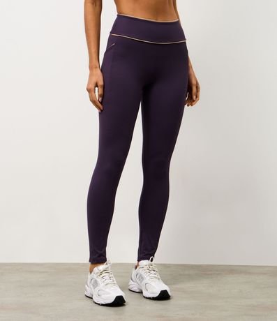 Pantalón Legging Deportiva en Microfibra con Bolsillo y Friso Contrastante 2