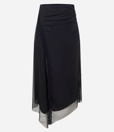 Pollera Midi en Tule con Encaje 5
