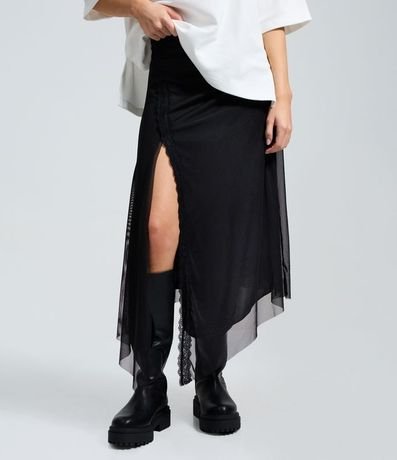 Pollera Midi en Tule con Encaje 3