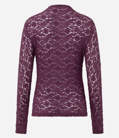 Blusa Justa en Encaje con Manga Larga 3