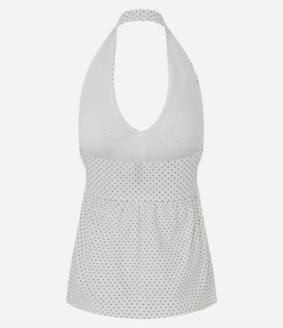 Blusa Femenina Frente Única en Bengalina con Estampa de Lunares 6