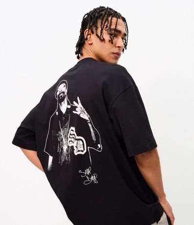 Remera Oversized en Algodón con Estampado Snoop Dogg