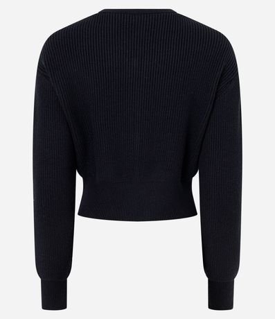 Cardigan en Punto con Cremallera Bilateral y Manga Abullonada 3