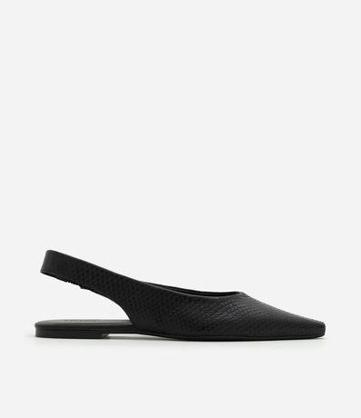 Zapatilla Slingback en Cuero con Textura Snake