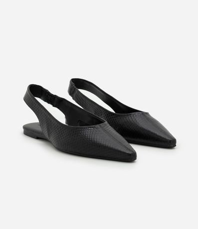 Zapatilla Slingback en Cuero con Textura Snake 2