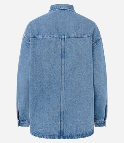 Campera Overshirt en Jeans con Bolsillos Delanteros 2