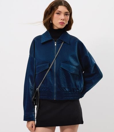 Campera Regular en PU Texturizado 3