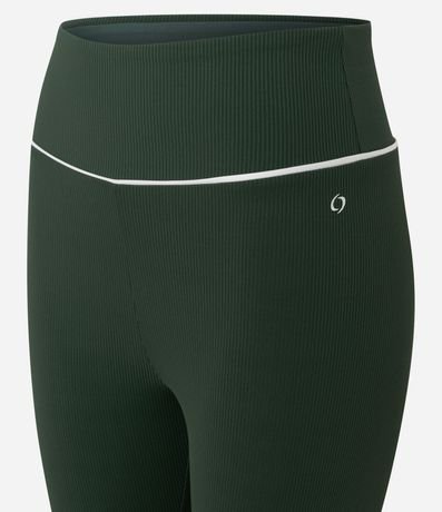 Pantalón Legging Deportiva en Microfibra Acanalada con Friso Contrastante 2