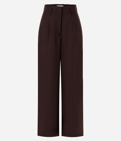Pantalón Recto en Lino con Cintura Elástica 6