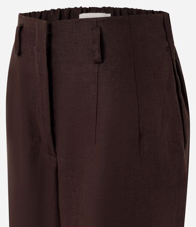 Pantalón Recto en Lino con Cintura Elástica 7