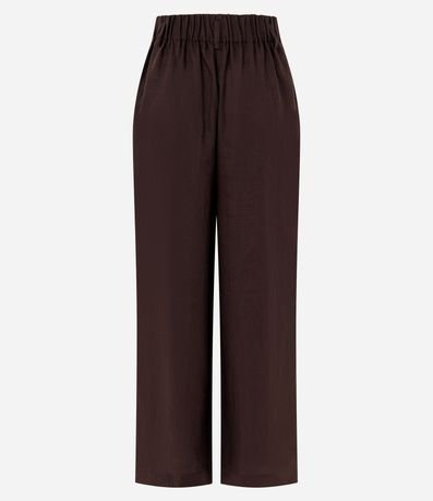 Pantalón Recto en Lino con Cintura Elástica 8