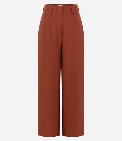 Pantalón Recto en Lino con Cintura Elástica 6