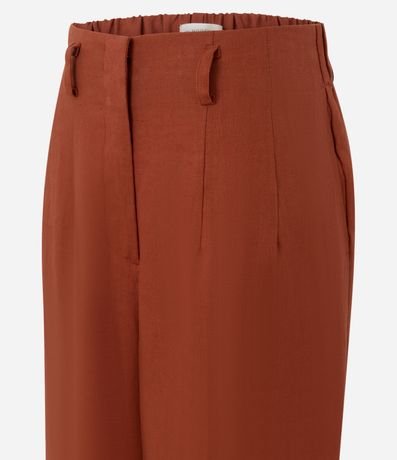 Pantalón Recto en Lino con Cintura Elástica 7