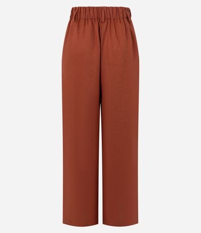 Pantalón Recto en Lino con Cintura Elástica 8