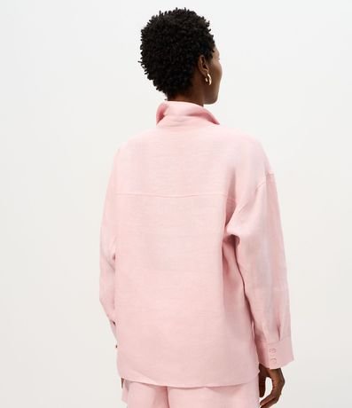 Camisa Oversized en Lino con Bolsillo en el Pecho 4