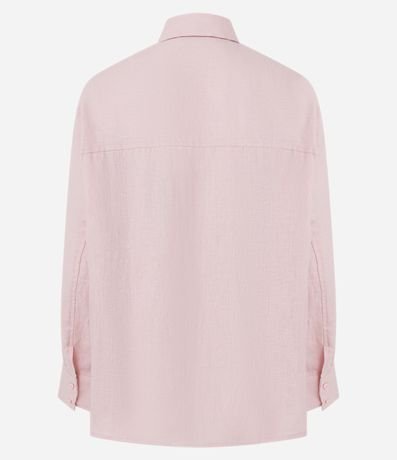 Camisa Oversized en Lino con Bolsillo en el Pecho 6