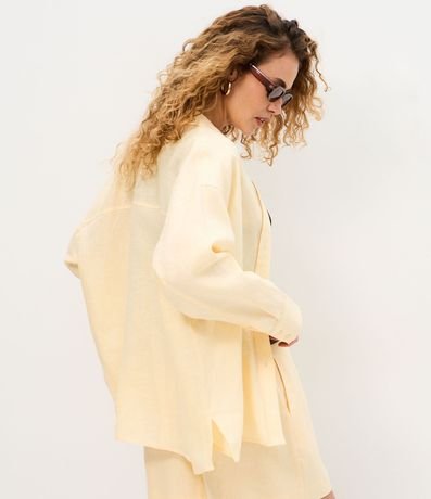 Camisa Oversized en Lino con Bolsillo en el Pecho 4