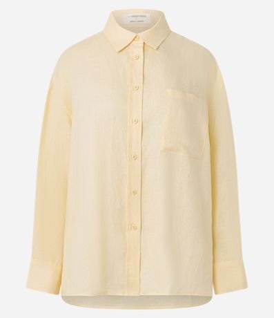 Camisa Oversized en Lino con Bolsillo en el Pecho 5