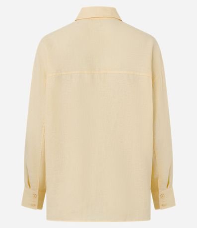 Camisa Oversized en Lino con Bolsillo en el Pecho 6